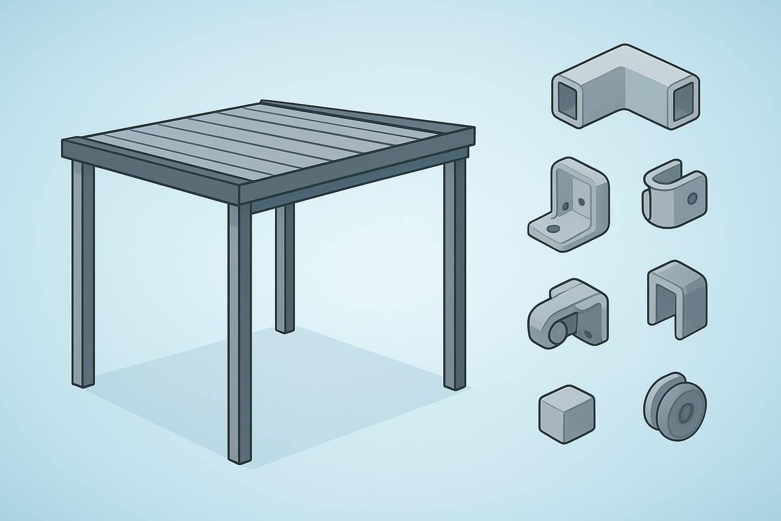 Plastic Injection Pergola Components